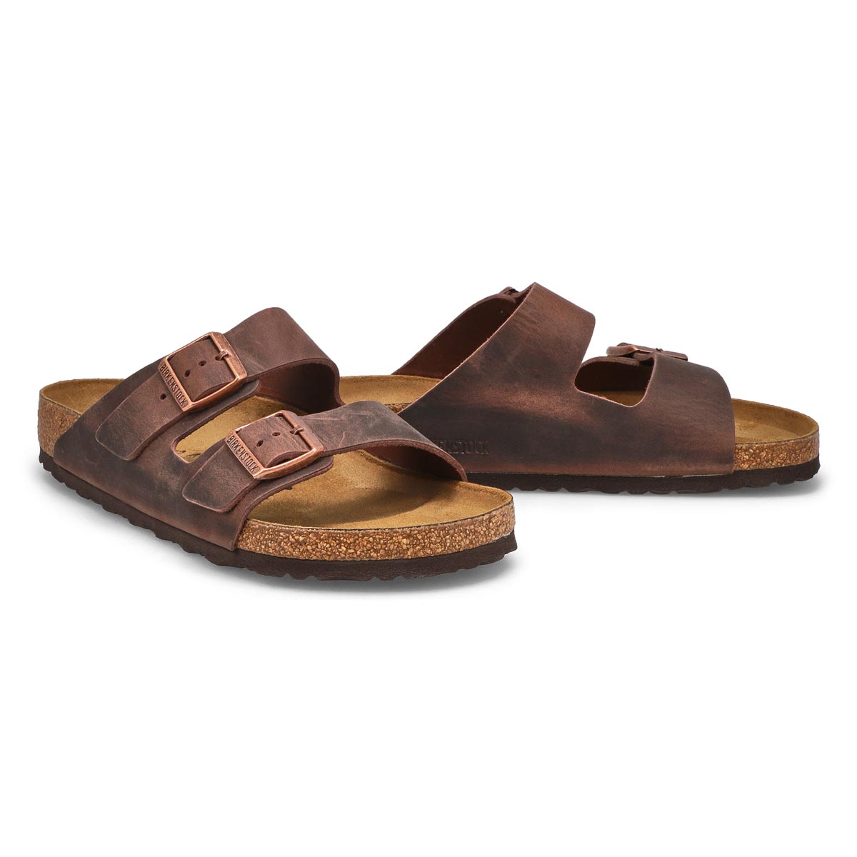 Men's Arizona Oiled Leather 2-Strap Sandal - Khaki